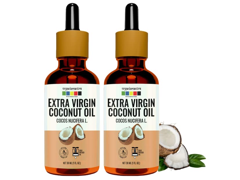 Organix Mantra Extra Virgin Coconut Oil, Cold Pressed Organic Oil ( Pack Of 2) - 60 Millilitre