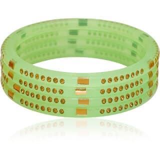 LUV FASHION Yellow plastic Designer Bangles view 2
