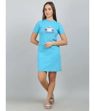 MEGASKA - Pink Cotton Women's Nightwear Night T-Shirt ( Pack of 1 )