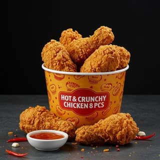 Hot And Crunchy Chicken 8 Pcs