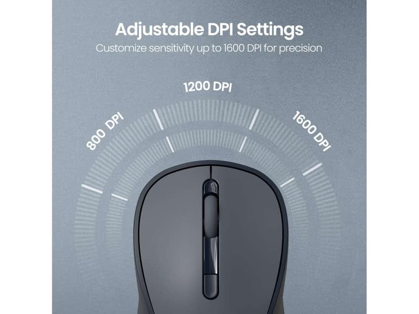 Portronics Toad 34 Wireless Mouse (Grey)With 2.4 GHz, Adjustable DPI, Noise-free Clicks, Power Switch view 2