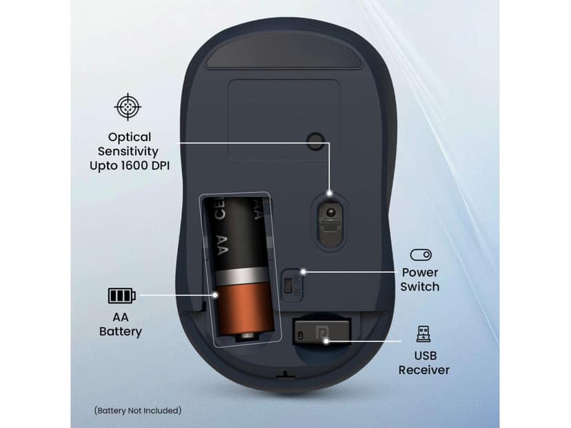 Portronics Toad 34 Wireless Mouse (Grey)With 2.4 GHz, Adjustable DPI, Noise-free Clicks, Power Switch view 4