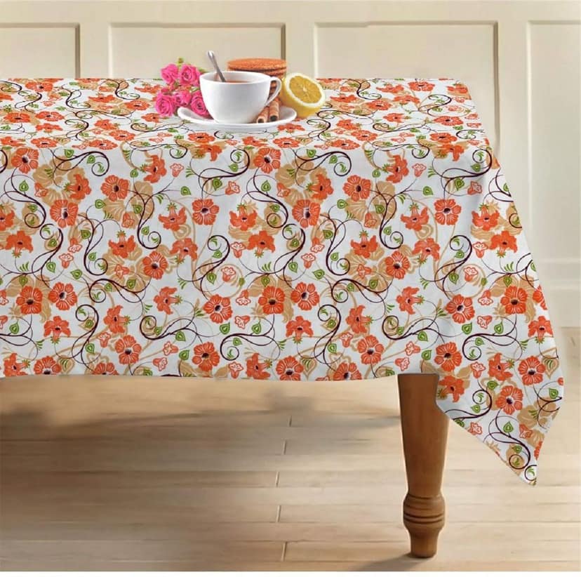 AIRWILL 100% Cotton 2 Seater Table Cover (Pack of 1)