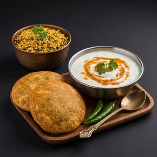 Moong Dal Kachori With Kadhi