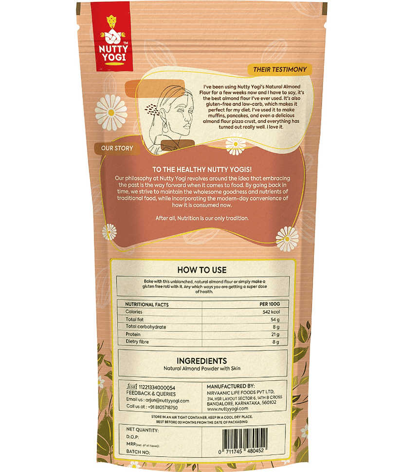 Nutty Yogi Almond Flour 300 gm view 2