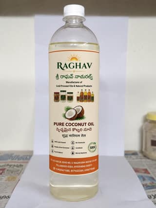 Raghav Pure Coconut Oil | Cold Pressed & Unrefined | Cooking & Hair Care