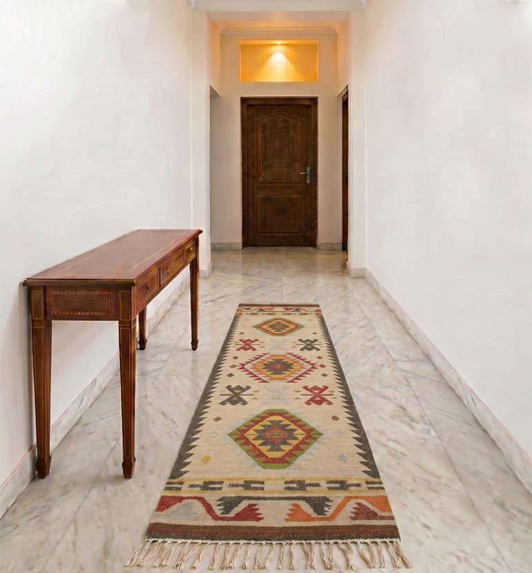 Handcrafted Wollen Panja Dari Floor Runner