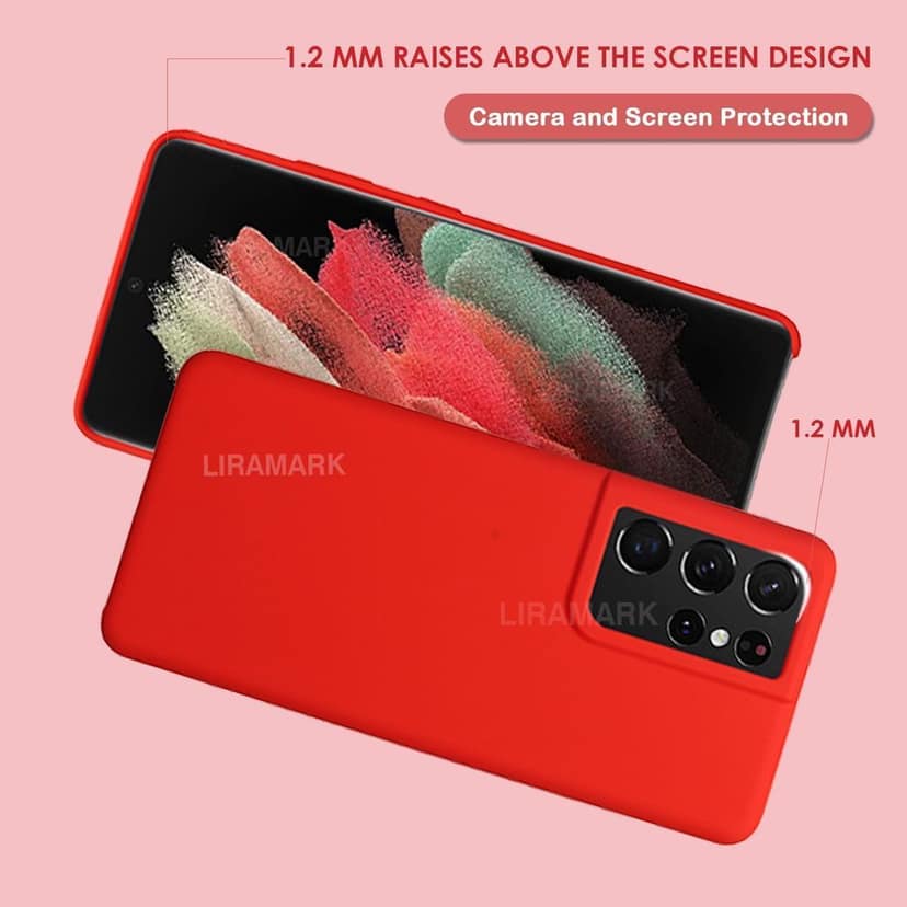 LIRAMARK Liquid Silicone Soft Back Cover Case for Samsung Galaxy S21 Ultra view 5