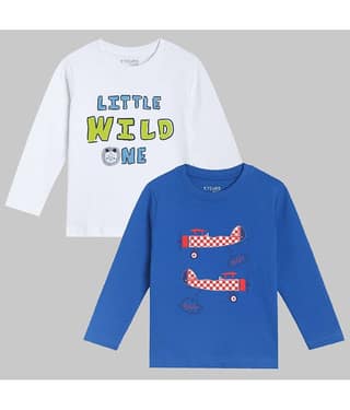 ETCHED DESIGN Pack of 1 Boys Cotton T-Shirt ( Multicolor )