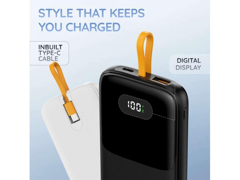 Pebble Rapid Electra 10 22.5W Ultra Fast Charging Power Bank, 10000mAh - Gray view 4