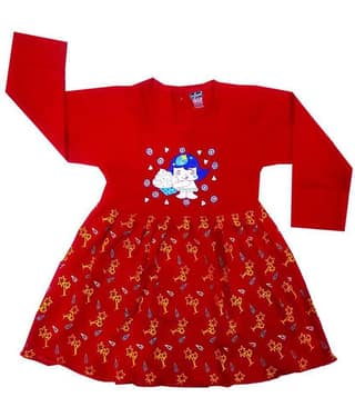 INFANT Baby Girls 100% Cotton Frocks ( Red )