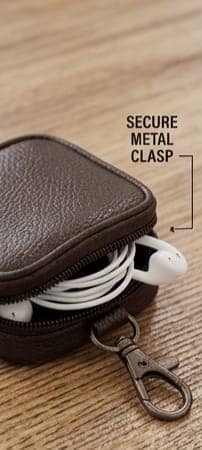 Mobile Accessories Combo Set with True Wireless Earbuds, Leather Pouch for Earbuds and Heavy Duty Metal Mobile Stand, Wall Mount Mobile Stand view 4