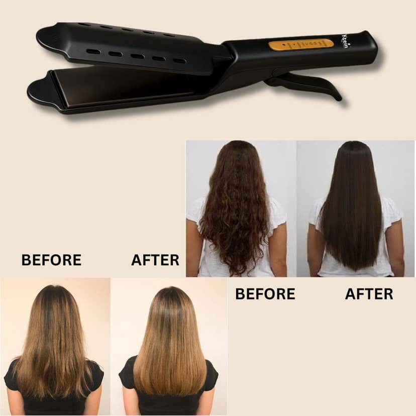 Ktein Curling & Straightening Iron with 4 Gears & Ceramic Ultra Tourmaline Plates – Easy-to-Use Hair Iron for Daily Styling, Travel & Special Occasions view 4