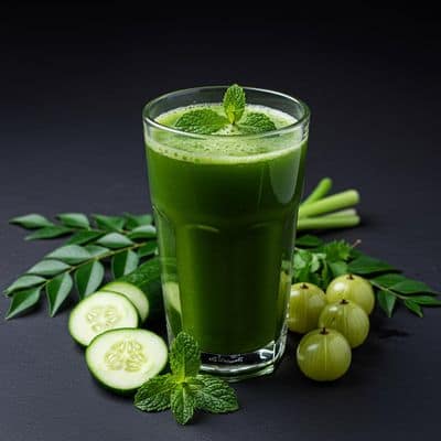 Green Juice (Cucumber, Spinach, Mint, BCurry leaves, Amla, Coriander)