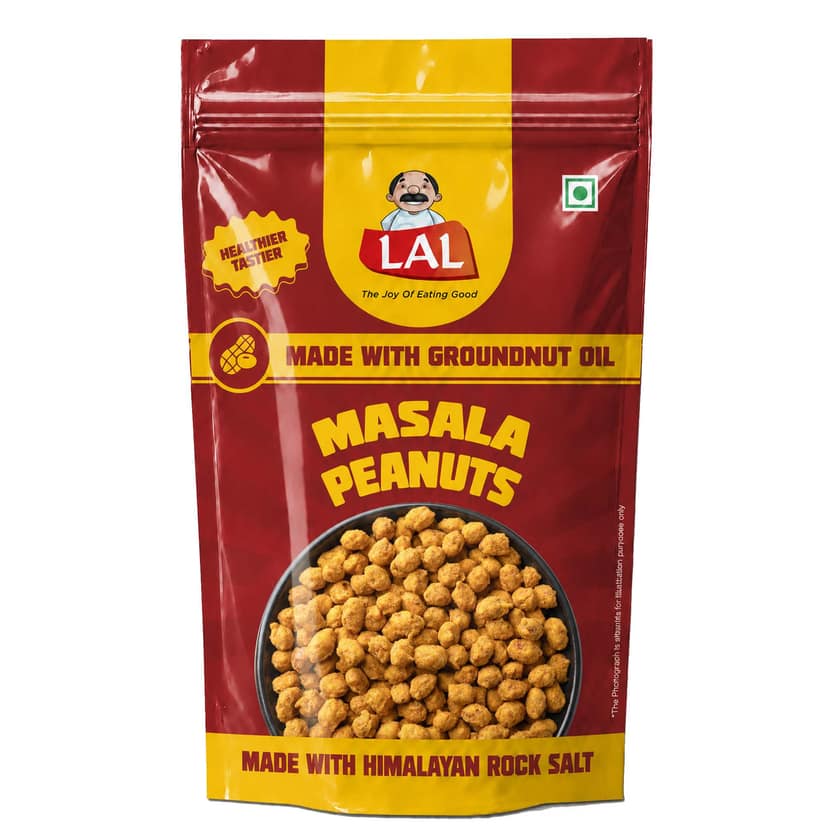 Lal Masala Peanuts Made with Groundnut Oil & Himalayan Rock Salt Guilt-Free Snack - 150g