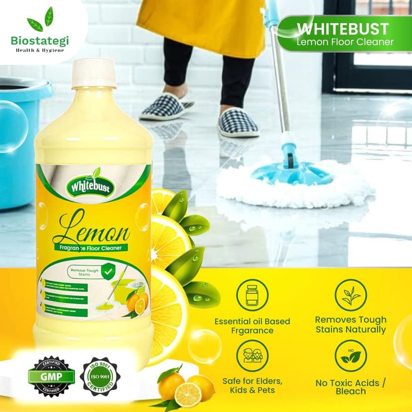 Whitebust Floor Cleaner Phenyl Lemon 1ltr (Pack of 4 ) view 3