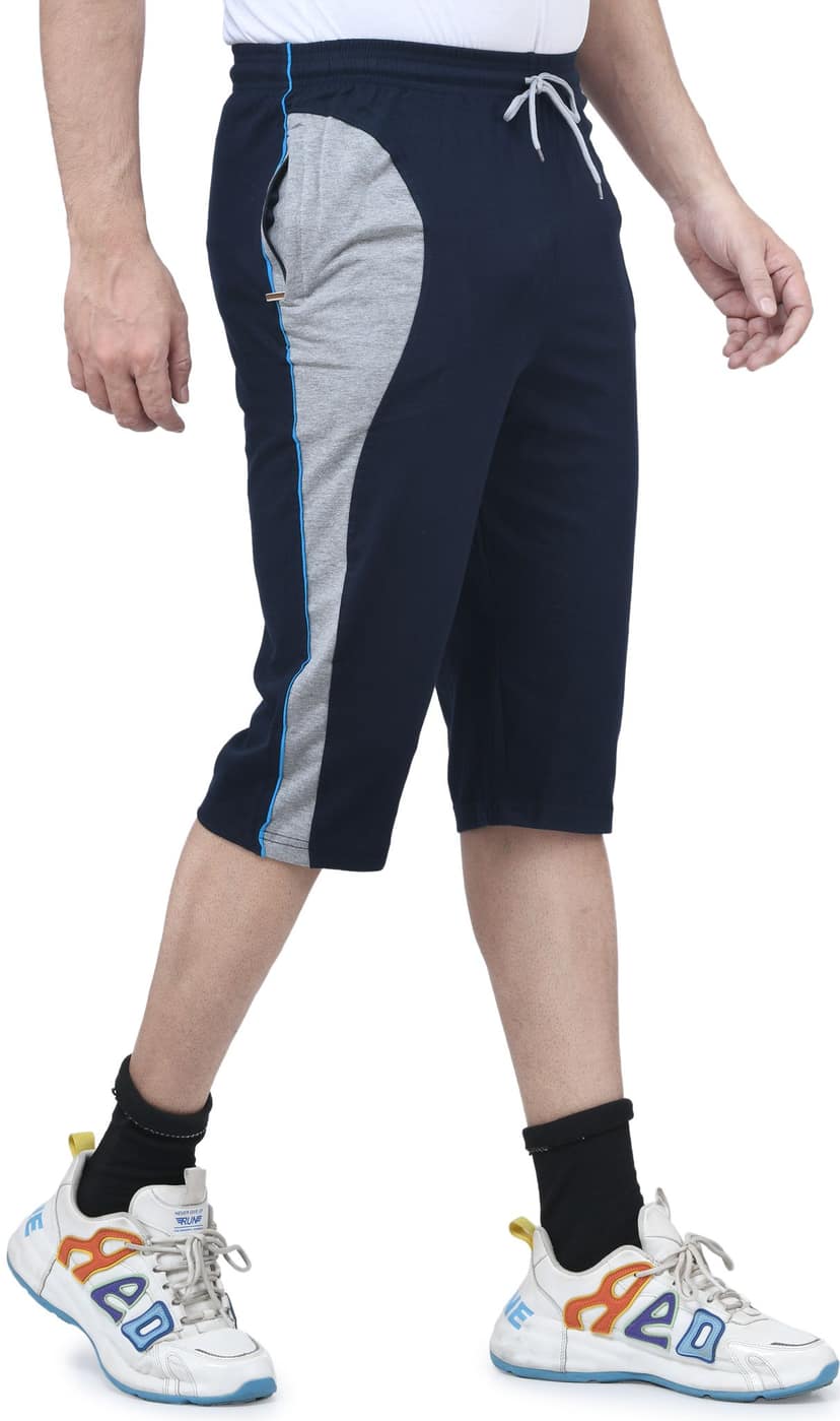 IBulls, Hosiery Cotton Regular Fit Three Quarters/Three Fourths/Three by Fourth /3/4 / Capri for Men- Casual/Sports Wear with Zip Lock Pockets view 4