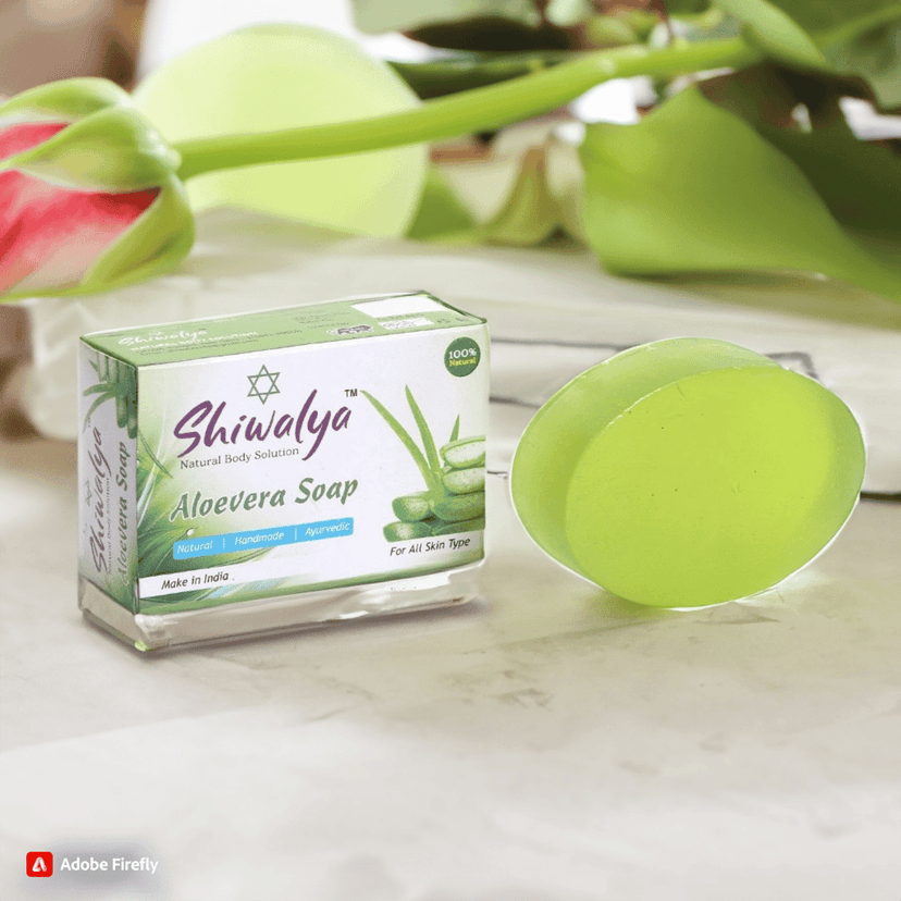 SHIWALYA Natural Aloevera Handmade Soap | Handmade Bathing Soap | Herbal Soap Soft & Radiant Skin | Suitable for All Skin Types (Pack of 4) view 3