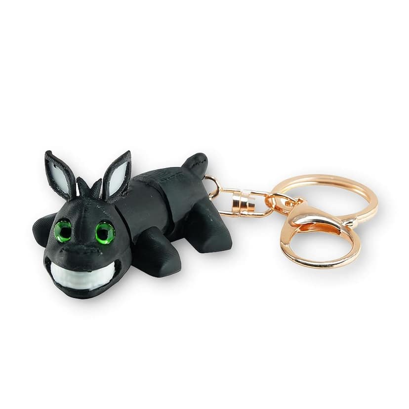 Farm Buddies 3D Printed Keychains – Articulated Animal Toys, Pocket-Friendly Keyrings, Stress Relief Desk Toys for Kids & Adults, Collectible Accessories (Wookey – The Donkey, Medium)
