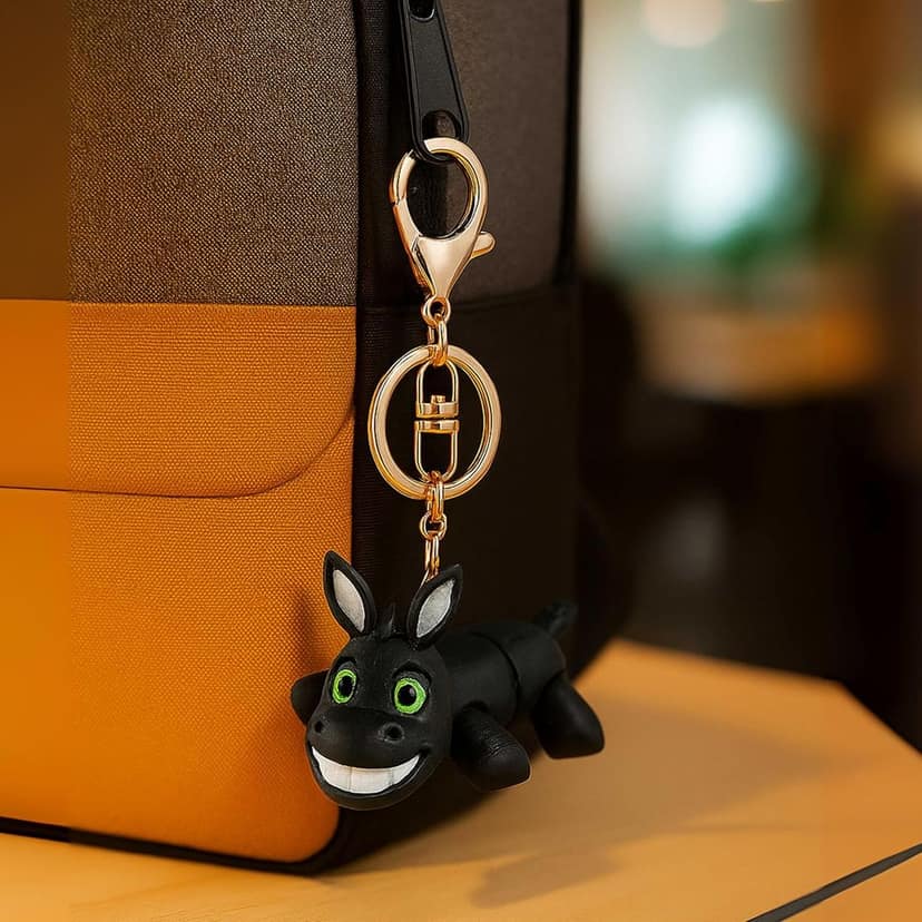 Farm Buddies 3D Printed Keychains – Articulated Animal Toys, Pocket-Friendly Keyrings, Stress Relief Desk Toys for Kids & Adults, Collectible Accessories (Wookey – The Donkey, Medium) view 4
