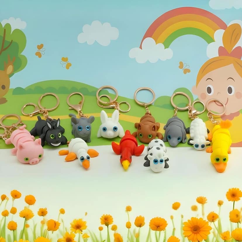Farm Buddies 3D Printed Keychains – Articulated Animal Toys, Pocket-Friendly Keyrings, Stress Relief Desk Toys for Kids & Adults, Collectible Accessories (Wookey – The Donkey, Medium) view 5
