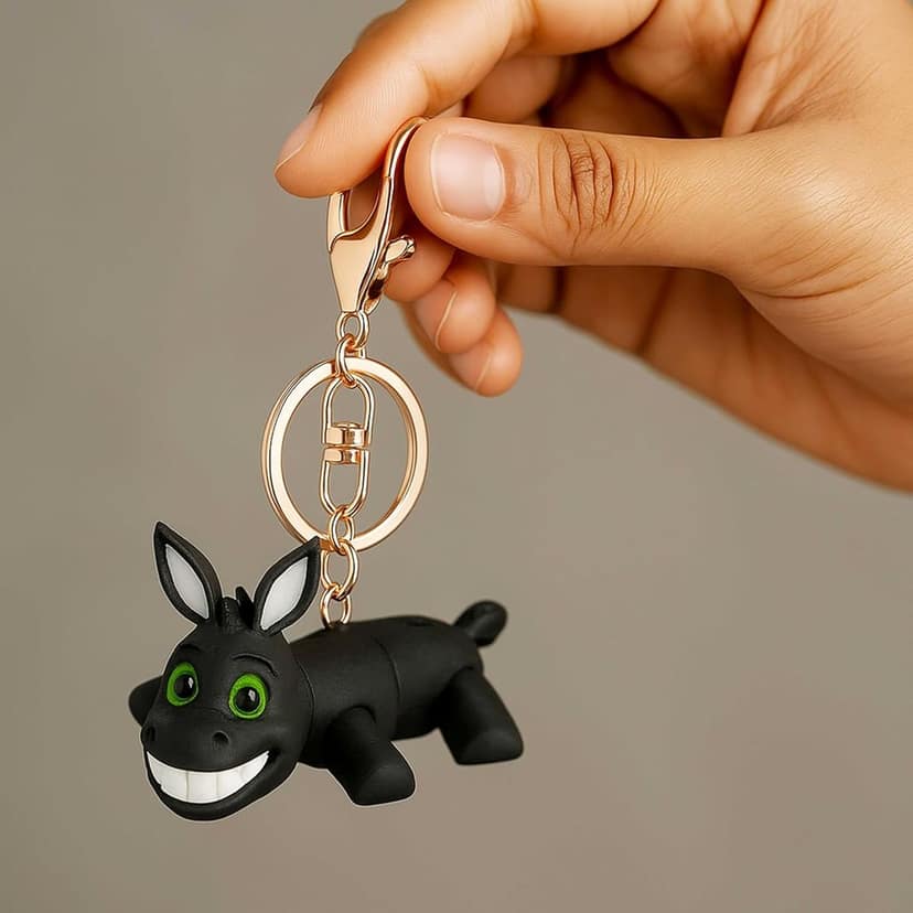 Farm Buddies 3D Printed Keychains – Articulated Animal Toys, Pocket-Friendly Keyrings, Stress Relief Desk Toys for Kids & Adults, Collectible Accessories (Wookey – The Donkey, Medium) view 6