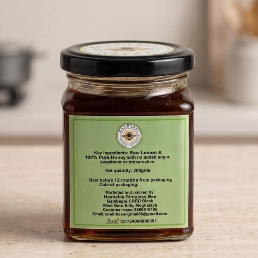 Hashabia Stingless Bee Lemon Infused Honey - 200 mL view 2