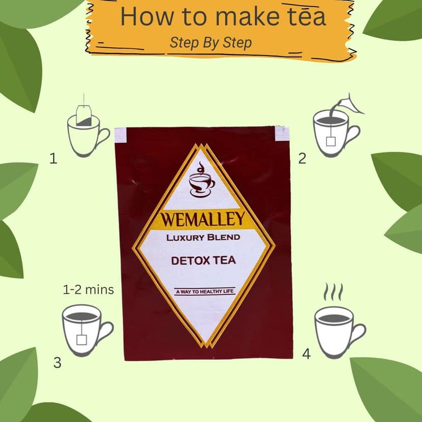 Wemalley Organic Detox Green Tea Teabags 40 grams| Improves Digestion & Immunity| Reduces Bloating| Desi Kahwa with Natural Herbs| 0% Bitterness| 20 Teabags view 4