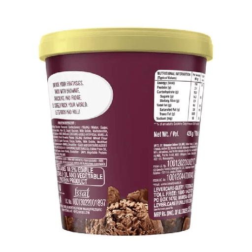 Kwality walls Choco Brownie Fudge 700 Ml Tub view 3