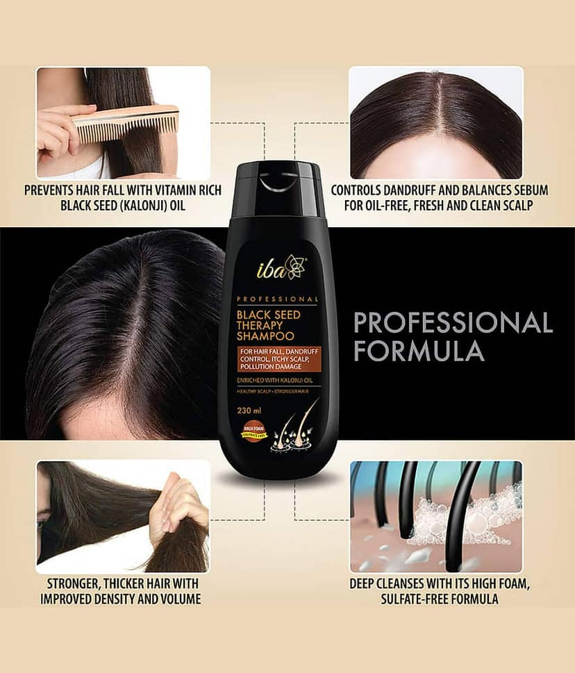 Iba Black Seed Therapy Shampoo, Conditioner, Hair oil Combo For Hair Fall, Dandruff, Itchy Scalp, (Pack of 1) view 2