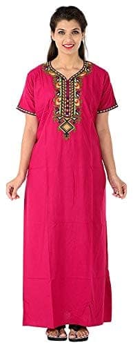VALENCIA SLEEPWEAR Cotton LizzyBizzy Embroidery Nighty Nightwear Maxi Nightgown Plain view 7