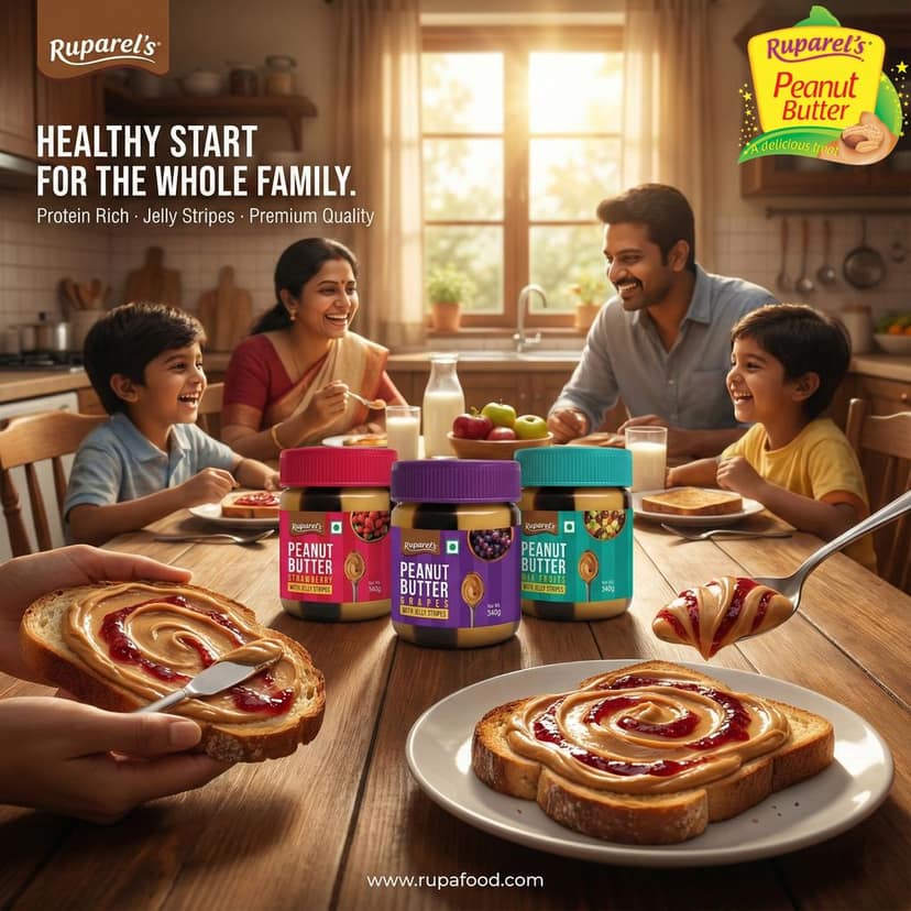 Ruparel’s Peanut Butter with Grapes Jelly Stripes 340g | Protein Rich Healthy Nut Butter | Creamy jam Breakfast Spread for Gym & Kids | Vegetarian view 5