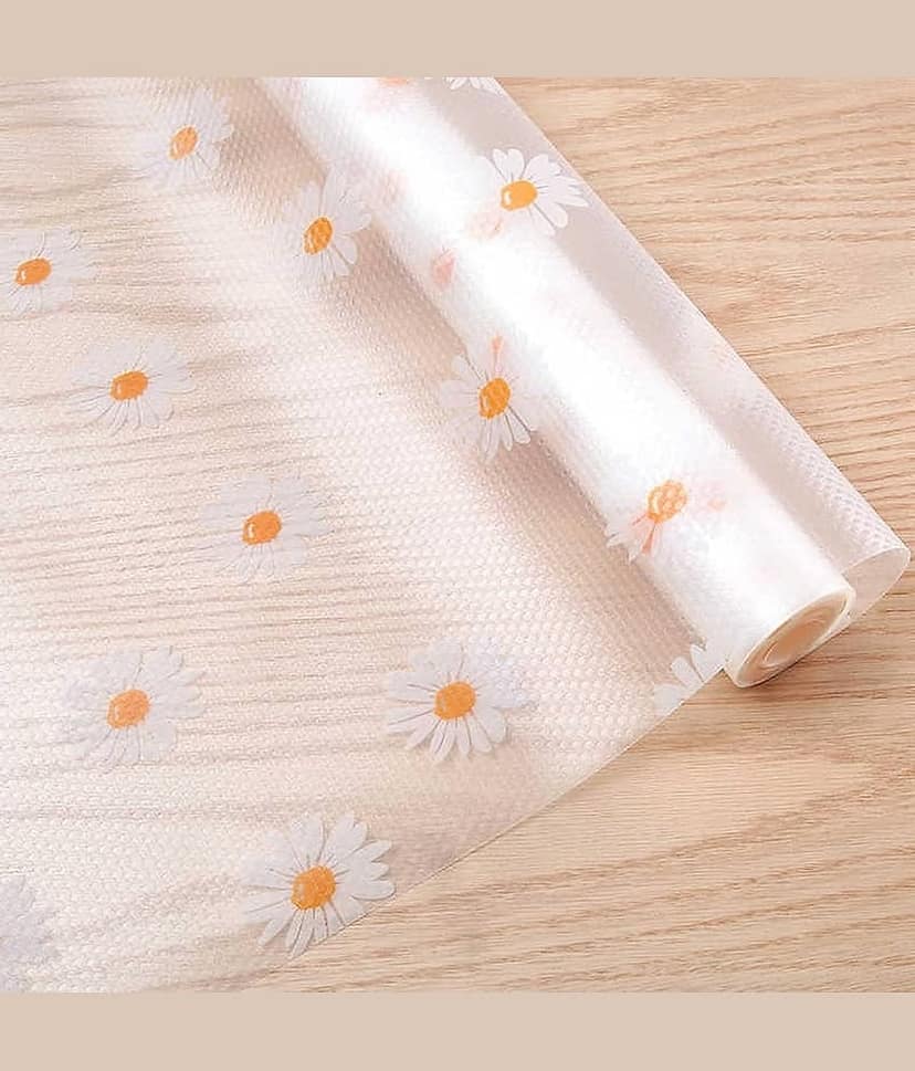 Anti-Slip Kitchen Cabinet Drawer Shelf Mat Liner Sheets Waterproof Strong Table Mat EVA for Bathroom Multipurpose Use (45 cm x 125 cm) (Transparent White)
