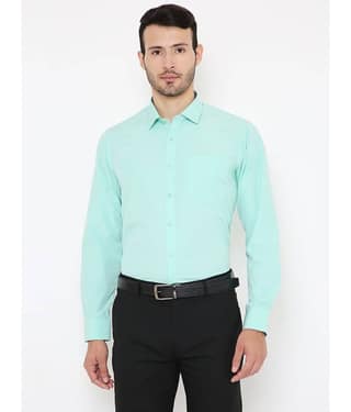 Maharaja - Green Polyester Blend Slim Fit Men's Formal Shirt ( Pack of 1 )