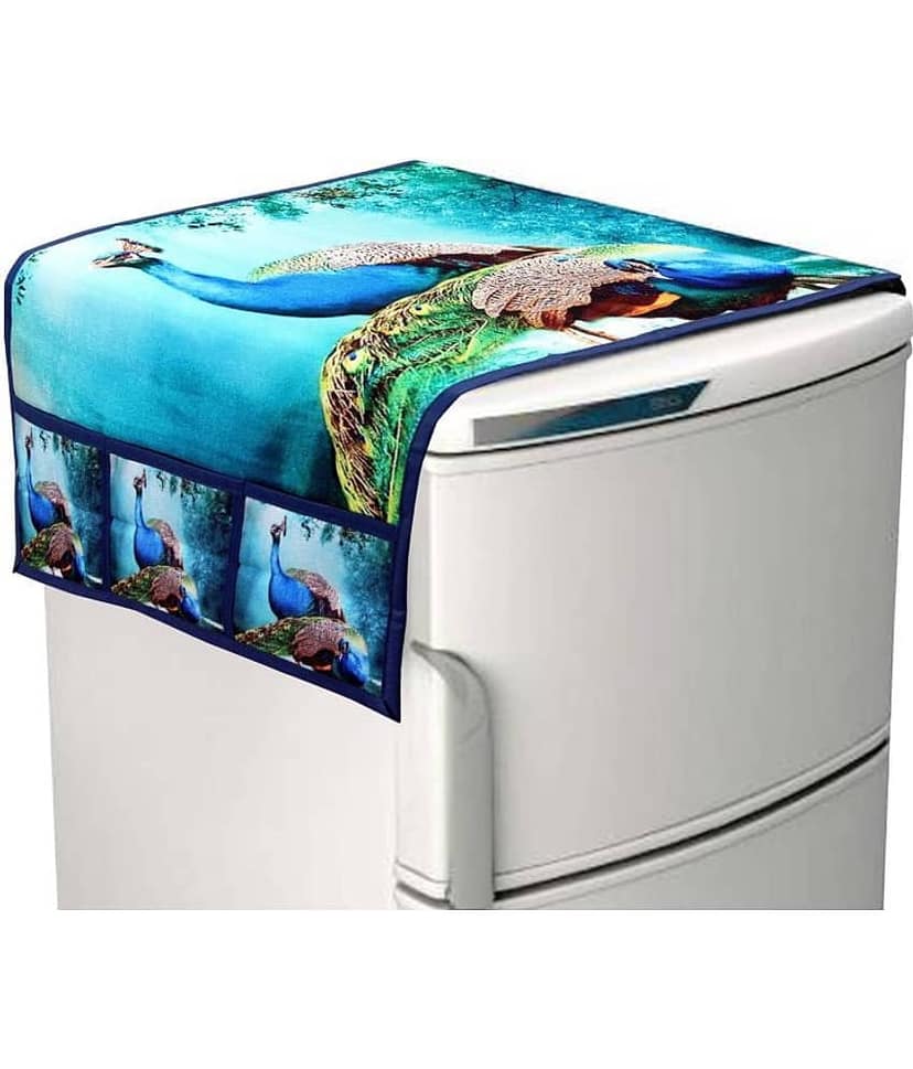 Laphino Polyester Floral Top Cover ( 97 55 ) Pack of 5 - Blue view 2