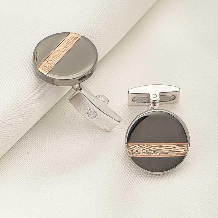 18k Rose Gold Plated Silver Skyline Limited Edition Cufflinks view 3