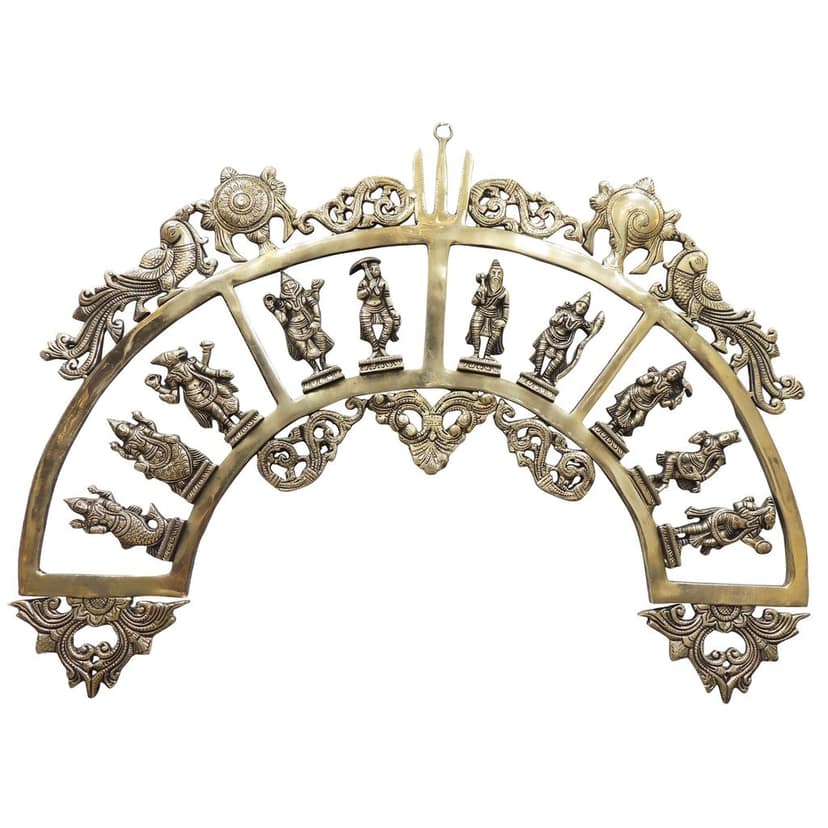 Brass Showpiece Das Avatar Wall Hanging Circle Small Statue, Height : 18 Inch (BSMAS1309 B) view 2
