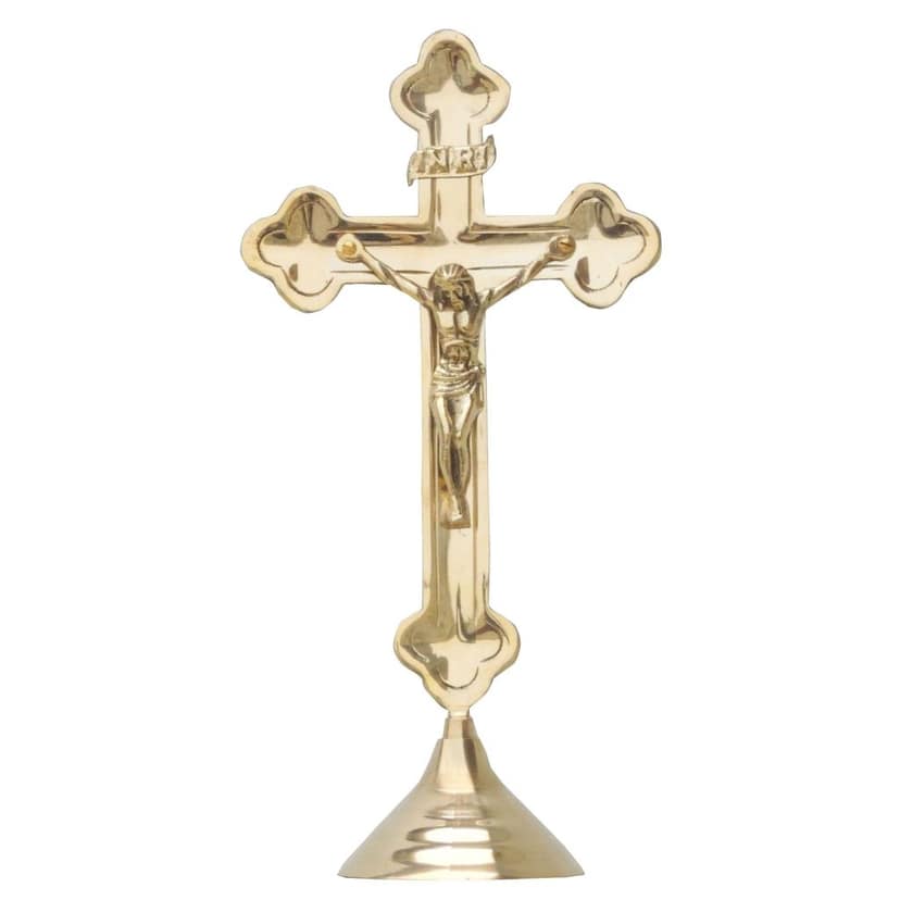 Brass Decorative Showpiece Jesus On Cross ? Beautiful Christian Symbol For Prayer & Meditation, Height : 12.5 Inch (FMAS377 D) view 3
