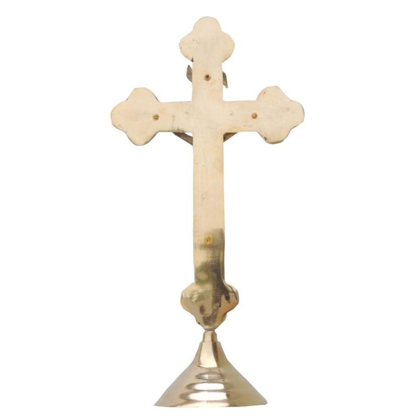Brass Decorative Showpiece Jesus On Cross ? Beautiful Christian Symbol For Prayer & Meditation, Height : 12.5 Inch (FMAS377 D) view 4