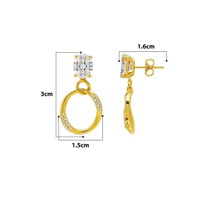 18k Gold Plated Silver Lustrous Earrings view 4