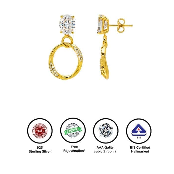 18k Gold Plated Silver Lustrous Earrings view 7