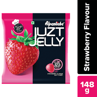 ALPENLIEBE Juzt Jelly Strawberry Flavour Soft Candy - With 25% Fruit Pulp, 148 g (40 pcs)