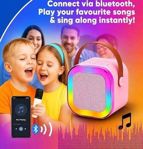 Portable Karaoke Speaker with Wireless Microphone and 5 Voice Changing Effects view 2