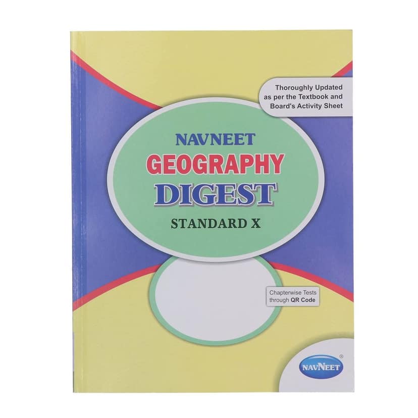 Navneet Youva | Std 10 Geography Digest Study Kit 1 | Happiness Combo (1 Digest + 1 Notebook + 2 Pencils +1 Sharpener + 1 Eraser + 1 Scale), Multi Color, (23894) view 4
