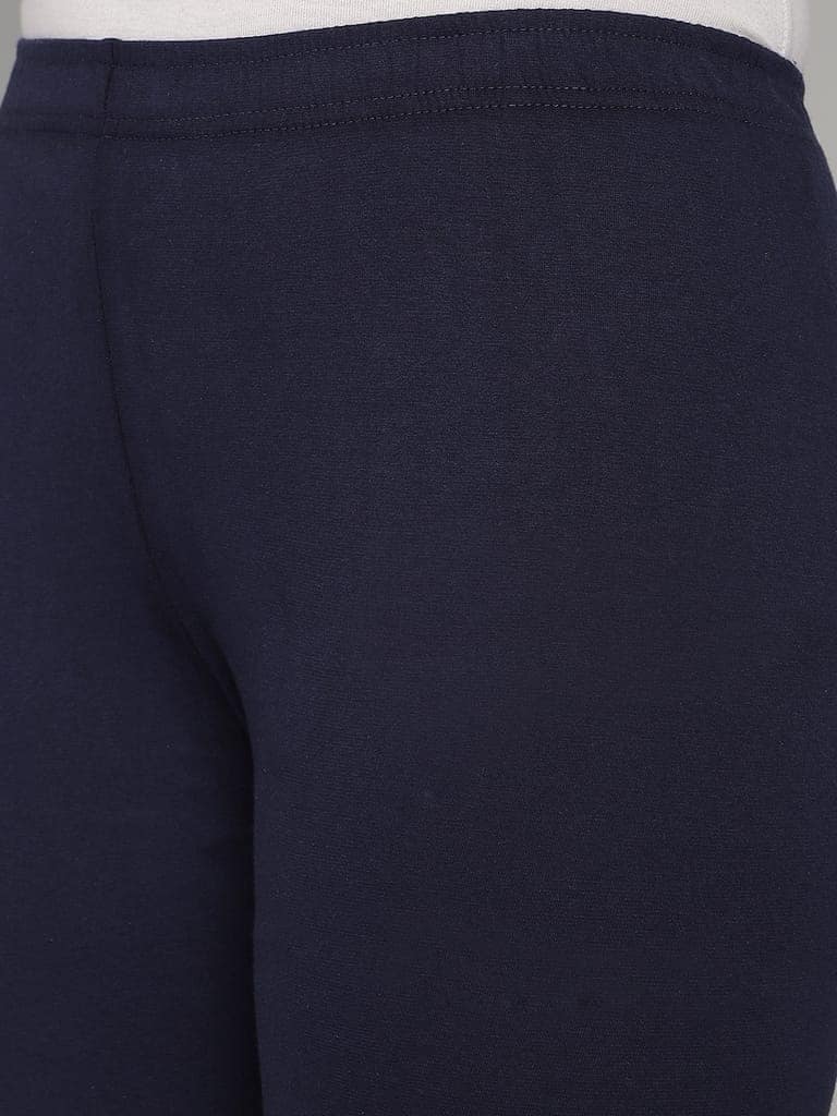 SOFT COLORS Women's Skinny Fit Ethnic Wear Churidar Leggings (Navy Blue) view 9