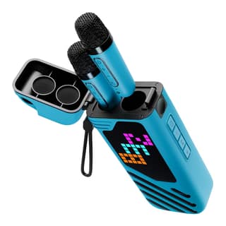 Zebronics Music Bomb X50 Bluetooth Speaker, 20W RMS, Up to 7h Playback, 4000mAh, Dual Wireless Mics + Holder, Karaoke & Voice Changer, 17 Animations LED Pixel Display, BT v5.3, TWS, Type-C (Blue) Zebronics Music Bomb X50 Bluetooth Speaker, 20W RMS, Up to
