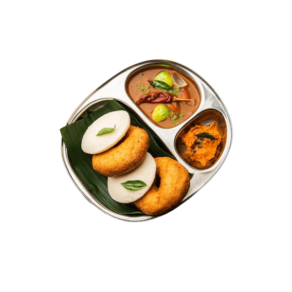 2 Vada with 1 Idli
