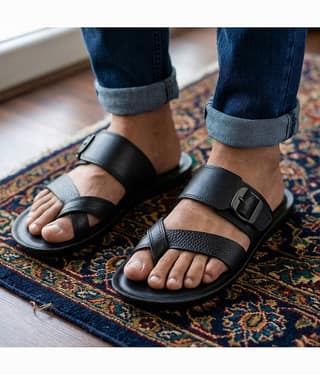Ajanta - Black Men's Sandals