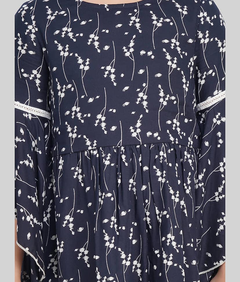 Being Naughty Pack of 1 Girls Rayon Top ( Navy Blue ) view 2