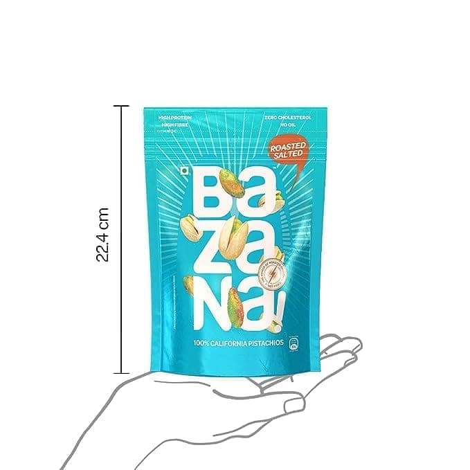 Bazana Roasted Salted Pistachios 180g | A Delicious and Healthy Roasted Snack with Pista with Shell | Tasty Nuts view 3